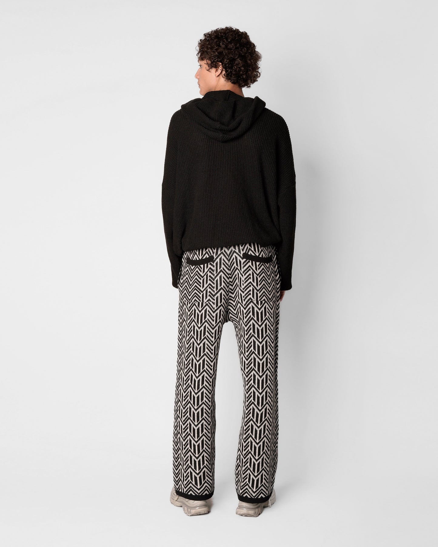Wave Knit Black Pant