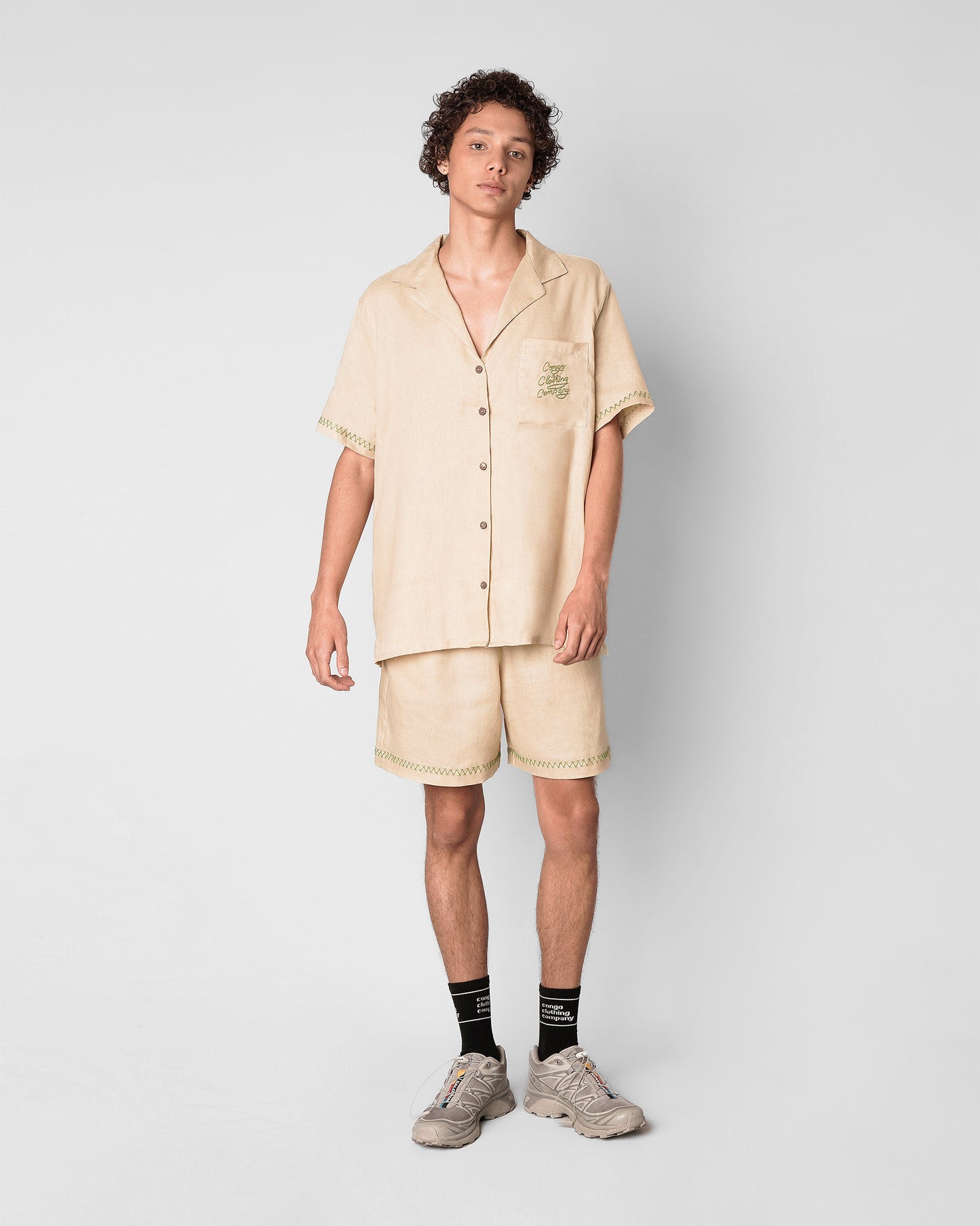 Linen Beige Shorts