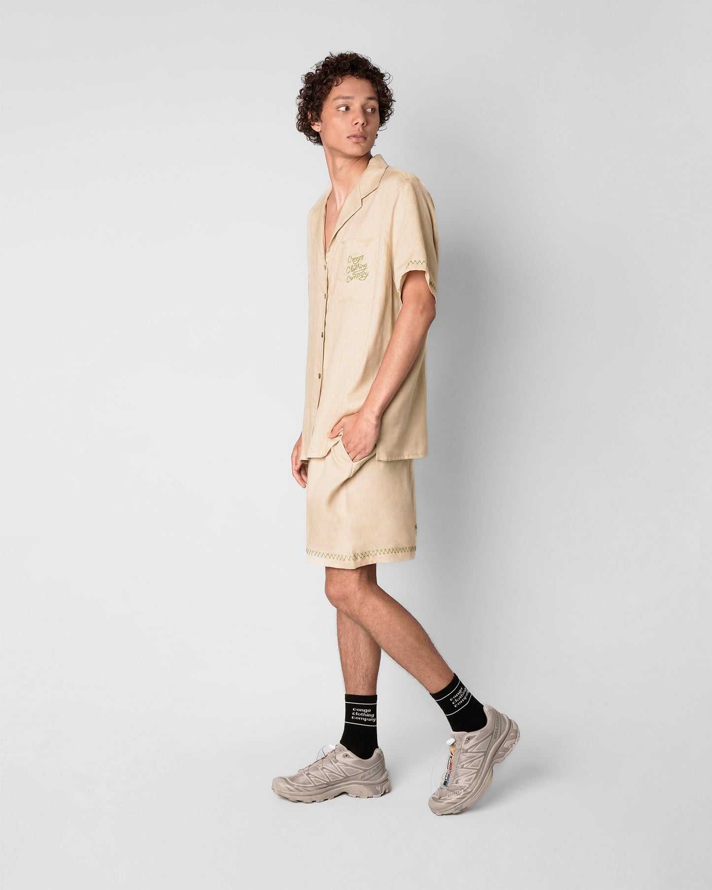 Linen Beige Shorts
