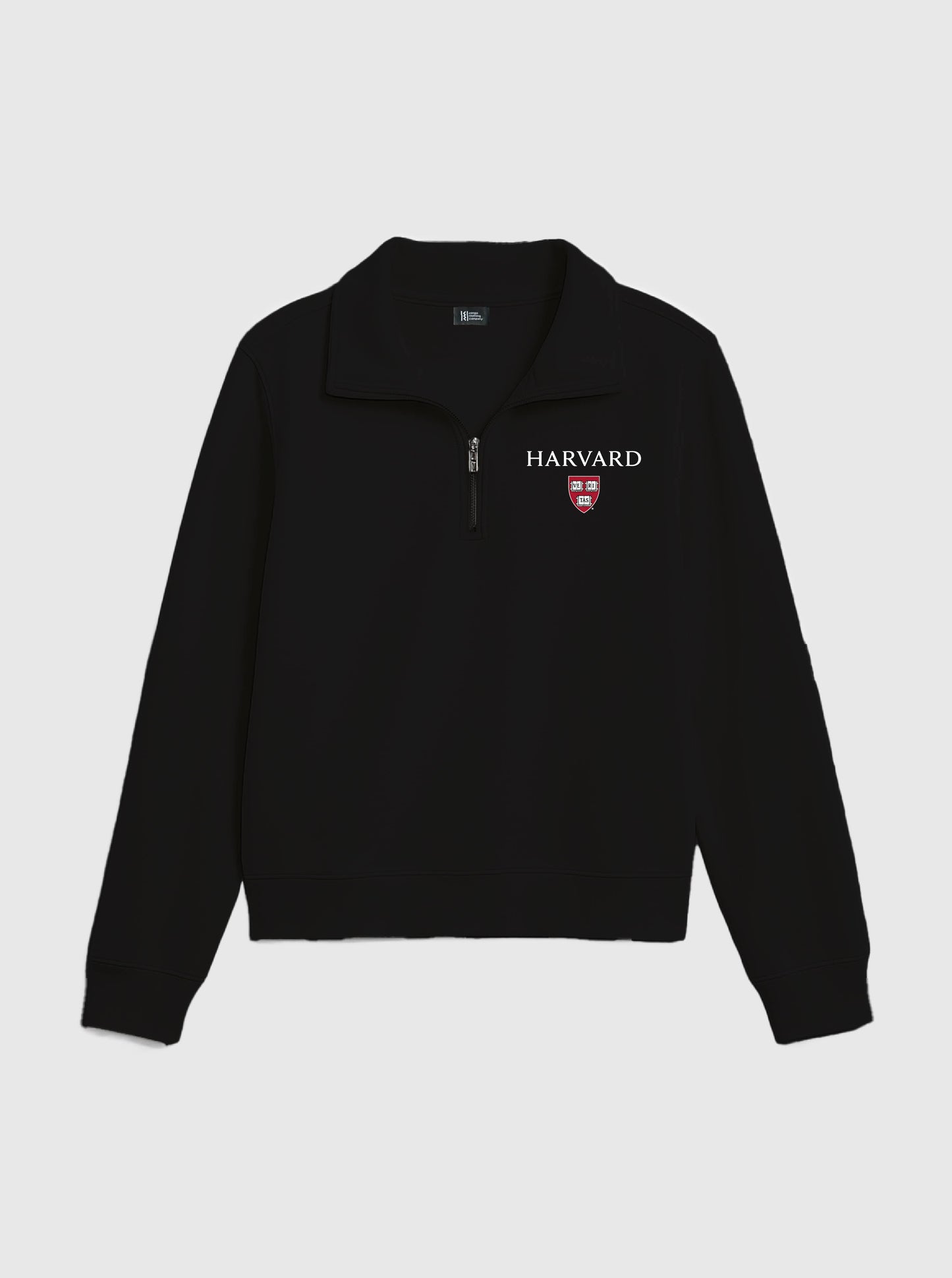 Harvard Black Half Zip Sweater