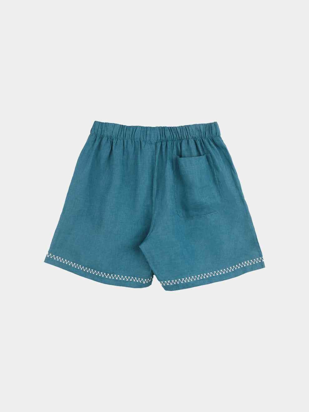 Linen Teal Shorts
