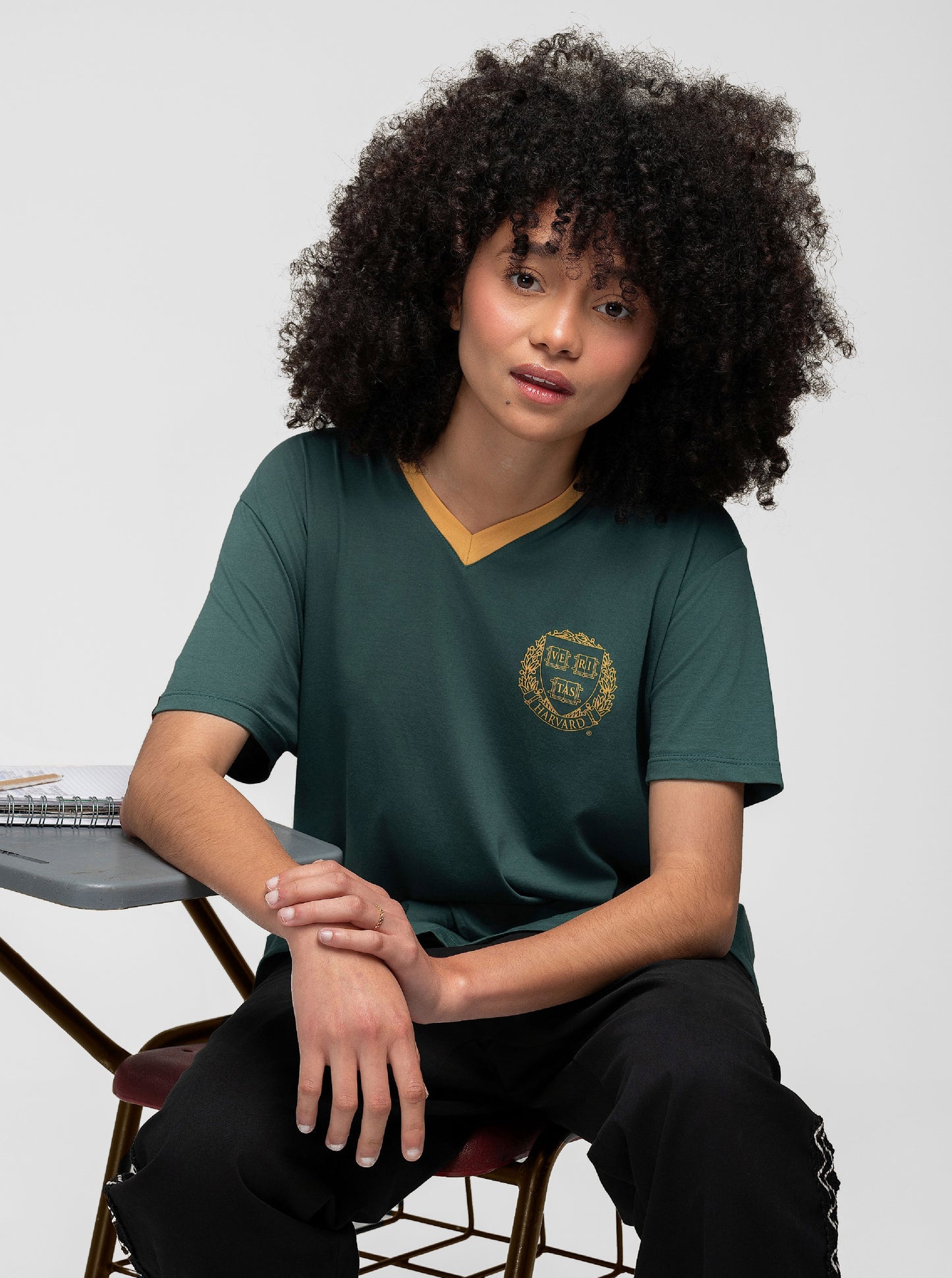 Casa Congo HV Green V Neck Tee