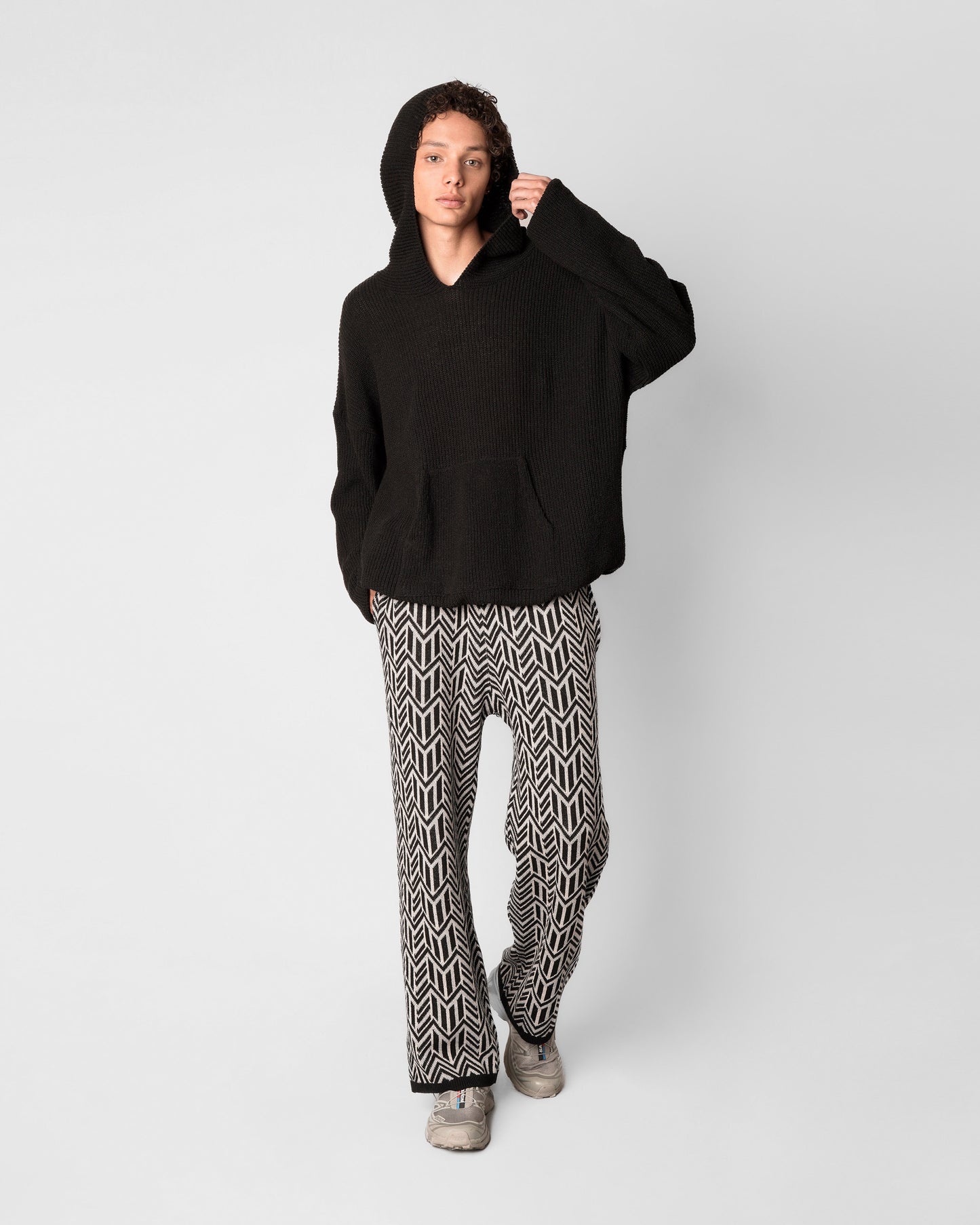 Wave Knit Black Pant
