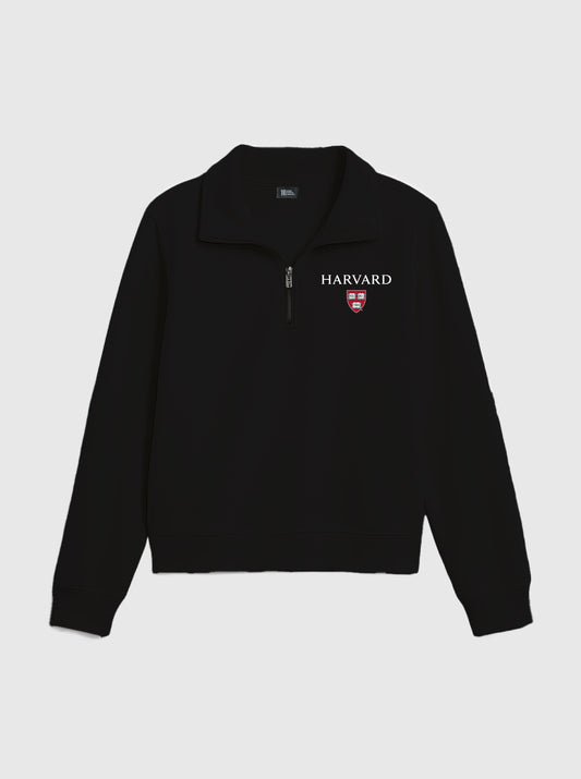 Harvard Black Half Zip Sweater