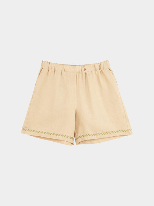 Linen Beige Shorts