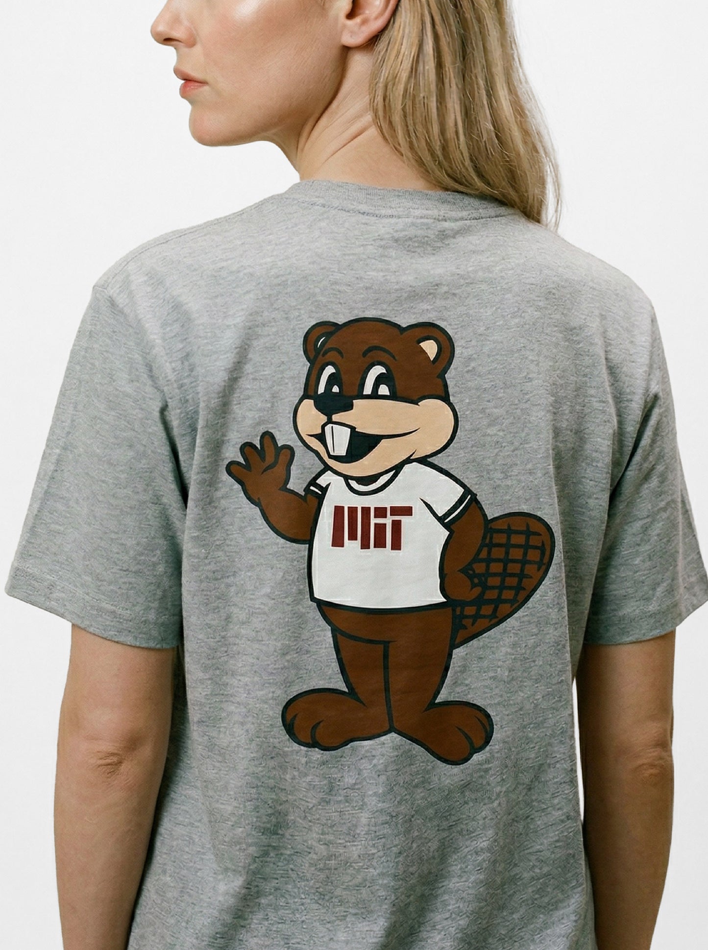 Grey MIT Tim the Beaver Tee